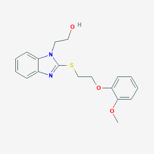 molecular formula C18H20N2O3S B498822 2-{2-[2-(2-Methoxy-phenoxy)-ethylsulfanyl]-benzoimidazol-1-yl}-ethanol 