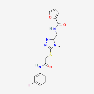 molecular formula C17H16FN5O3S B4988241 N-{[5-({2-[(3-fluorophenyl)amino]-2-oxoethyl}thio)-4-methyl-4H-1,2,4-triazol-3-yl]methyl}-2-furamide 