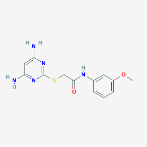 molecular formula C13H15N5O2S B498826 2-(4,6-diaminopyrimidin-2-yl)sulfanyl-N-(3-methoxyphenyl)acetamide 