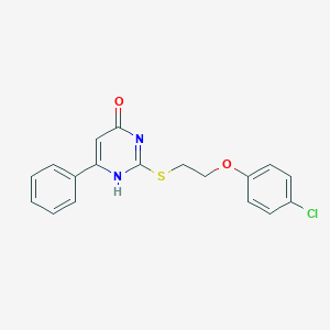 molecular formula C18H15ClN2O2S B498827 2-[2-(4-chlorophenoxy)ethylsulfanyl]-6-phenyl-1H-pyrimidin-4-one 