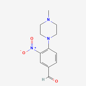 molecular formula C12H15N3O3 B4988273 4-(4-methyl-1-piperazinyl)-3-nitrobenzaldehyde 