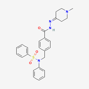molecular formula C26H28N4O3S B4988276 N-(4-{[2-(1-methyl-4-piperidinylidene)hydrazino]carbonyl}benzyl)-N-phenylbenzenesulfonamide 