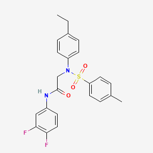 molecular formula C23H22F2N2O3S B4988284 N~1~-(3,4-difluorophenyl)-N~2~-(4-ethylphenyl)-N~2~-[(4-methylphenyl)sulfonyl]glycinamide 