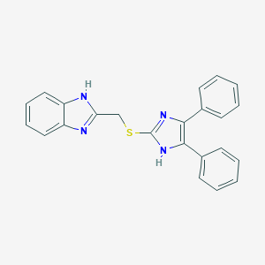 molecular formula C23H18N4S B498829 1H-benzimidazol-2-ylmethyl 4,5-diphenyl-1H-imidazol-2-yl sulfide 