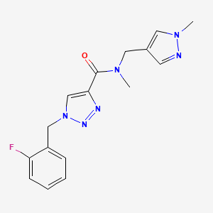 molecular formula C16H17FN6O B4988291 1-(2-fluorobenzyl)-N-methyl-N-[(1-methyl-1H-pyrazol-4-yl)methyl]-1H-1,2,3-triazole-4-carboxamide 