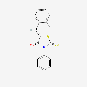 molecular formula C18H15NOS2 B4988305 5-(2-methylbenzylidene)-3-(4-methylphenyl)-2-thioxo-1,3-thiazolidin-4-one 