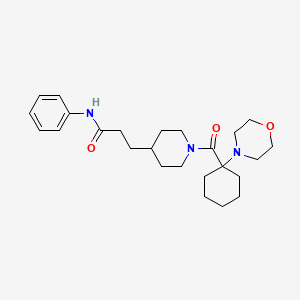 molecular formula C25H37N3O3 B4988306 3-(1-{[1-(4-morpholinyl)cyclohexyl]carbonyl}-4-piperidinyl)-N-phenylpropanamide 