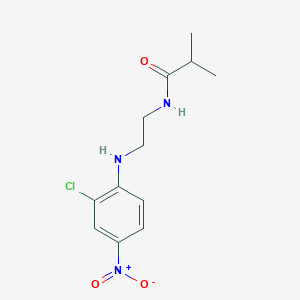 molecular formula C12H16ClN3O3 B4988322 N-{2-[(2-chloro-4-nitrophenyl)amino]ethyl}-2-methylpropanamide 