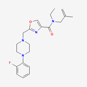 molecular formula C21H27FN4O2 B4988332 N-ethyl-2-{[4-(2-fluorophenyl)-1-piperazinyl]methyl}-N-(2-methyl-2-propen-1-yl)-1,3-oxazole-4-carboxamide 
