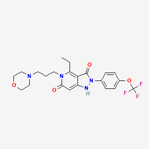 molecular formula C22H25F3N4O4 B4988337 4-ethyl-5-[3-(4-morpholinyl)propyl]-2-[4-(trifluoromethoxy)phenyl]-1H-pyrazolo[4,3-c]pyridine-3,6(2H,5H)-dione 