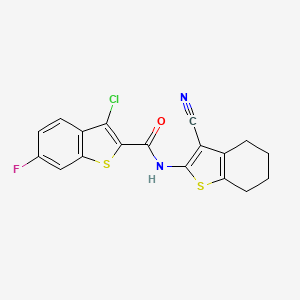 molecular formula C18H12ClFN2OS2 B4988357 3-chloro-N-(3-cyano-4,5,6,7-tetrahydro-1-benzothien-2-yl)-6-fluoro-1-benzothiophene-2-carboxamide 