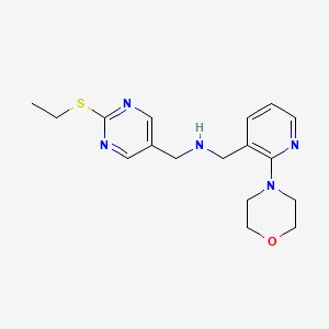 molecular formula C17H23N5OS B4988358 1-[2-(ethylthio)-5-pyrimidinyl]-N-{[2-(4-morpholinyl)-3-pyridinyl]methyl}methanamine 