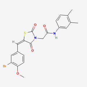 molecular formula C21H19BrN2O4S B4988361 2-[5-(3-bromo-4-methoxybenzylidene)-2,4-dioxo-1,3-thiazolidin-3-yl]-N-(3,4-dimethylphenyl)acetamide 