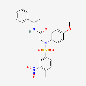 molecular formula C24H25N3O6S B4988364 N~2~-(4-methoxyphenyl)-N~2~-[(4-methyl-3-nitrophenyl)sulfonyl]-N~1~-(1-phenylethyl)glycinamide 