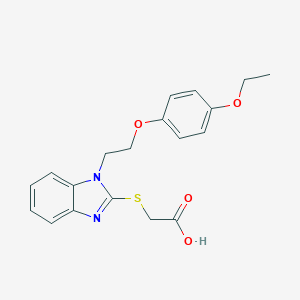 molecular formula C19H20N2O4S B498837 {1-[2-(4-Ethoxy-phenoxy)-ethyl]-1H-benzoimidazol-2-ylsulfanyl}-acetic acid 