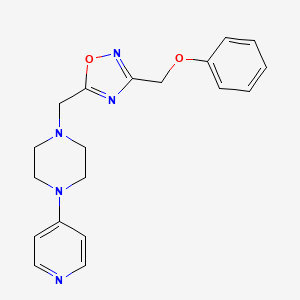 molecular formula C19H21N5O2 B4988375 1-{[3-(phenoxymethyl)-1,2,4-oxadiazol-5-yl]methyl}-4-(4-pyridinyl)piperazine 