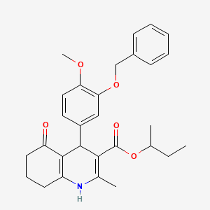 molecular formula C29H33NO5 B4988387 sec-butyl 4-[3-(benzyloxy)-4-methoxyphenyl]-2-methyl-5-oxo-1,4,5,6,7,8-hexahydro-3-quinolinecarboxylate 