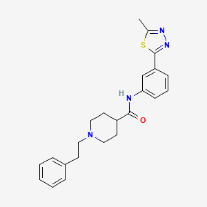 molecular formula C23H26N4OS B4988394 N-[3-(5-methyl-1,3,4-thiadiazol-2-yl)phenyl]-1-(2-phenylethyl)-4-piperidinecarboxamide 