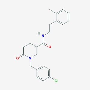 molecular formula C22H25ClN2O2 B4988404 1-(4-chlorobenzyl)-N-[2-(2-methylphenyl)ethyl]-6-oxo-3-piperidinecarboxamide 