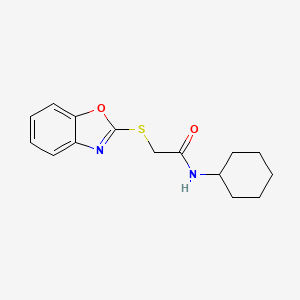 molecular formula C15H18N2O2S B4988408 2-(1,3-benzoxazol-2-ylthio)-N-cyclohexylacetamide 