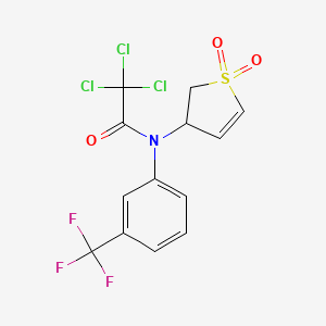 molecular formula C13H9Cl3F3NO3S B4988417 2,2,2-trichloro-N-(1,1-dioxido-2,3-dihydro-3-thienyl)-N-[3-(trifluoromethyl)phenyl]acetamide 