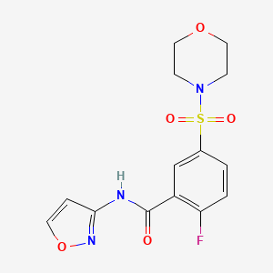 molecular formula C14H14FN3O5S B4988432 2-fluoro-N-3-isoxazolyl-5-(4-morpholinylsulfonyl)benzamide 