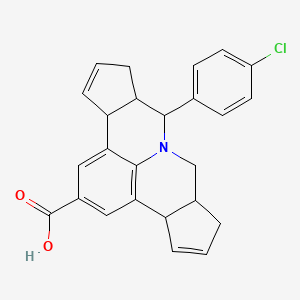 molecular formula C25H22ClNO2 B4988436 7-(4-chlorophenyl)-3b,6,6a,7,9,9a,10,12a-octahydrocyclopenta[c]cyclopenta[4,5]pyrido[3,2,1-ij]quinoline-2-carboxylic acid 