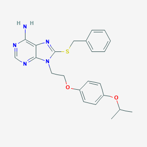 molecular formula C23H25N5O2S B498844 8-(benzylsulfanyl)-9-[2-(4-isopropoxyphenoxy)ethyl]-9H-purin-6-ylamine 