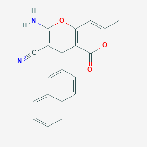 molecular formula C20H14N2O3 B4988446 2-amino-7-methyl-4-(2-naphthyl)-5-oxo-4H,5H-pyrano[4,3-b]pyran-3-carbonitrile 