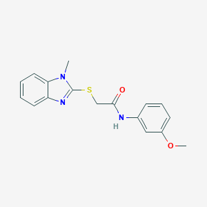 molecular formula C17H17N3O2S B498845 N-(3-methoxyphenyl)-2-[(1-methyl-1H-benzimidazol-2-yl)thio]acetamide 