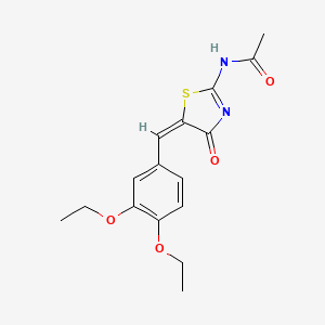 N-[5-(3,4-diethoxybenzylidene)-4-oxo-1,3-thiazolidin-2-ylidene]acetamide