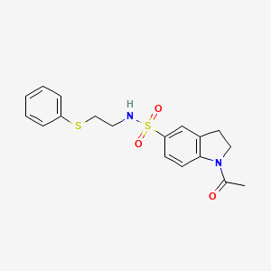 molecular formula C18H20N2O3S2 B4988455 1-acetyl-N-[2-(phenylthio)ethyl]-5-indolinesulfonamide 