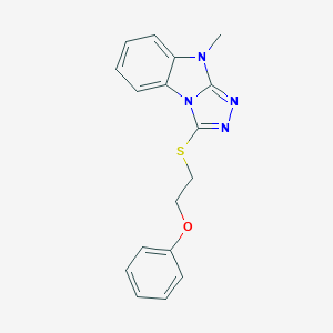 molecular formula C17H16N4OS B498847 9-methyl-3-[(2-phenoxyethyl)sulfanyl]-9H-[1,2,4]triazolo[4,3-a]benzimidazole 