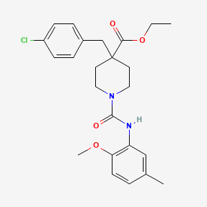 molecular formula C24H29ClN2O4 B4988470 ethyl 4-(4-chlorobenzyl)-1-{[(2-methoxy-5-methylphenyl)amino]carbonyl}-4-piperidinecarboxylate 