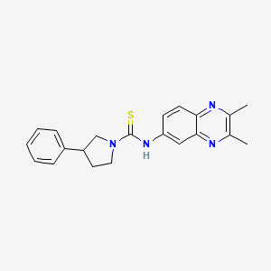 molecular formula C21H22N4S B4988474 N-(2,3-dimethyl-6-quinoxalinyl)-3-phenyl-1-pyrrolidinecarbothioamide 