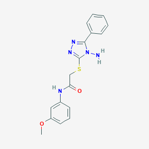 molecular formula C17H17N5O2S B498848 2-[(4-amino-5-phenyl-4H-1,2,4-triazol-3-yl)sulfanyl]-N-(3-methoxyphenyl)acetamide CAS No. 573669-40-6