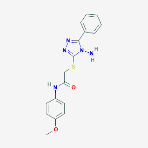 molecular formula C17H17N5O2S B498849 2-[(4-amino-5-phenyl-4H-1,2,4-triazol-3-yl)sulfanyl]-N-(4-methoxyphenyl)acetamide CAS No. 587011-85-6