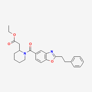 molecular formula C25H28N2O4 B4988493 ethyl (1-{[2-(2-phenylethyl)-1,3-benzoxazol-5-yl]carbonyl}-2-piperidinyl)acetate 