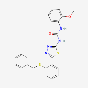 molecular formula C23H20N4O2S2 B4988499 N-{5-[2-(benzylthio)phenyl]-1,3,4-thiadiazol-2-yl}-N'-(2-methoxyphenyl)urea 