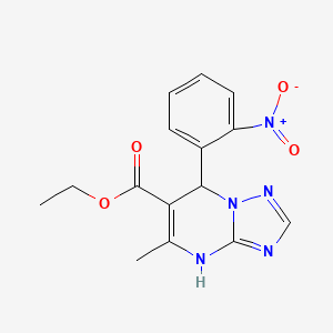 molecular formula C15H15N5O4 B4988516 5-甲基-7-(2-硝基苯基)-4,7-二氢[1,2,4]三唑并[1,5-a]嘧啶-6-羧酸乙酯 