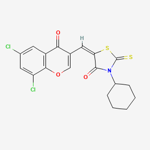 3-cyclohexyl-5-[(6,8-dichloro-4-oxo-4H-chromen-3-yl)methylene]-2-thioxo-1,3-thiazolidin-4-one