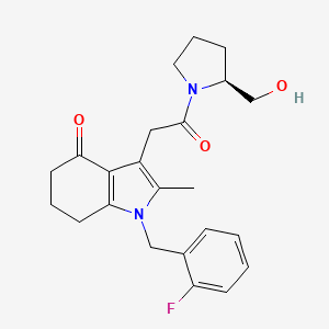 1-(2-fluorobenzyl)-3-{2-[(2S)-2-(hydroxymethyl)-1-pyrrolidinyl]-2-oxoethyl}-2-methyl-1,5,6,7-tetrahydro-4H-indol-4-one