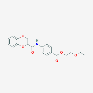 molecular formula C20H21NO6 B4988578 2-ethoxyethyl 4-[(2,3-dihydro-1,4-benzodioxin-2-ylcarbonyl)amino]benzoate 