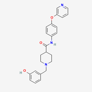 molecular formula C24H25N3O3 B4988582 1-(3-hydroxybenzyl)-N-[4-(3-pyridinyloxy)phenyl]-4-piperidinecarboxamide 