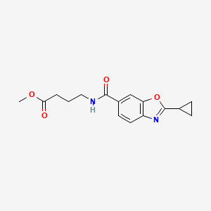 molecular formula C16H18N2O4 B4988591 methyl 4-{[(2-cyclopropyl-1,3-benzoxazol-6-yl)carbonyl]amino}butanoate 