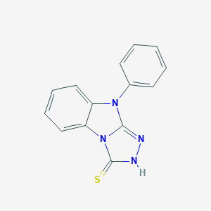 molecular formula C14H10N4S B498861 9-phenyl-9H-[1,2,4]triazolo[4,3-a]benzimidazole-3-thiol 
