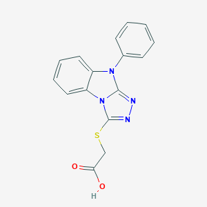 molecular formula C16H12N4O2S B498863 [(9-Phenyl-9H-[1,2,4]triazolo[4,3-a]benzimidazol-3-yl)thio]acetic acid CAS No. 831247-98-4