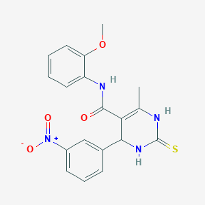 molecular formula C19H18N4O4S B4988648 N-(2-methoxyphenyl)-6-methyl-4-(3-nitrophenyl)-2-thioxo-1,2,3,4-tetrahydro-5-pyrimidinecarboxamide 