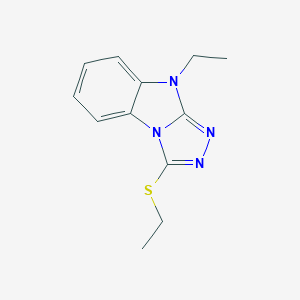 molecular formula C12H14N4S B498865 9-ethyl-3-(ethylsulfanyl)-9H-[1,2,4]triazolo[4,3-a]benzimidazole 