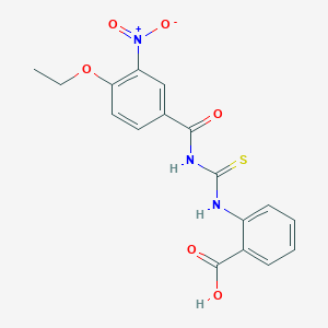 molecular formula C17H15N3O6S B4988663 2-({[(4-ethoxy-3-nitrobenzoyl)amino]carbonothioyl}amino)benzoic acid 